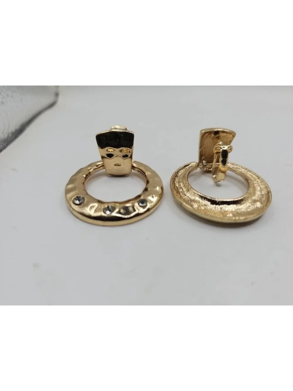 earrings clip ons gold-tone door knocker style